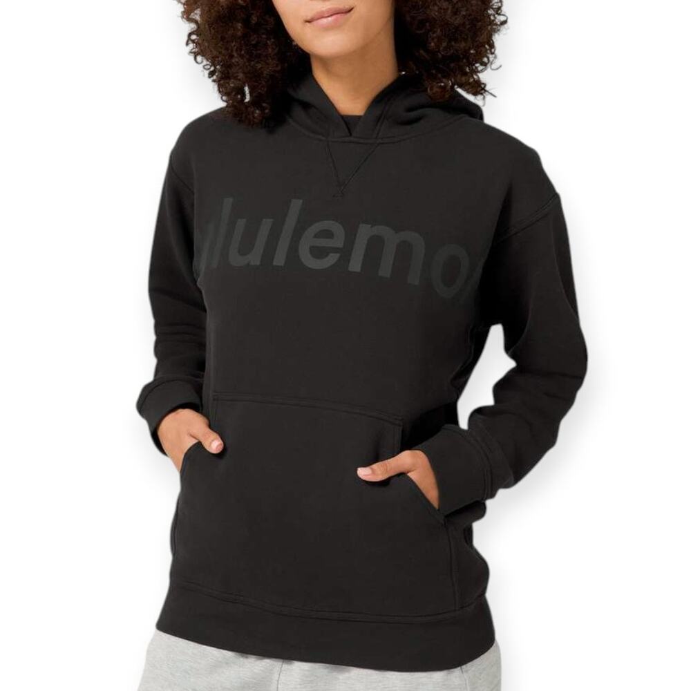 Lululemon | 10 | All Yours Hoodie *Graphic Black on Black Logo Sweatshirt W3DLTS